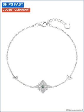 925 Sterling Silver Celtic Knot Bracelet Adjustable Chain Gift for Women Mom